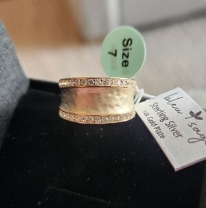 Blue Sage 18k Gold Plated Sterling Silver Ring